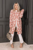 Reminiscing Rose Floral Print Collared Long Sleeve Coat