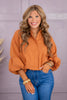 Sunset Button Up Blouse - Bronze