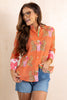 Welcome to the Jungle Orange Sleeved Blouse