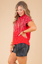 Irregular Sequin Tassel Bling Shirt – FanFreakz