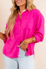 Z Supply Alfie Island Pink Long Sleeve Blouse