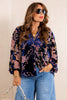 Feeling Blue Long Sleeve Royal Mix Blouse