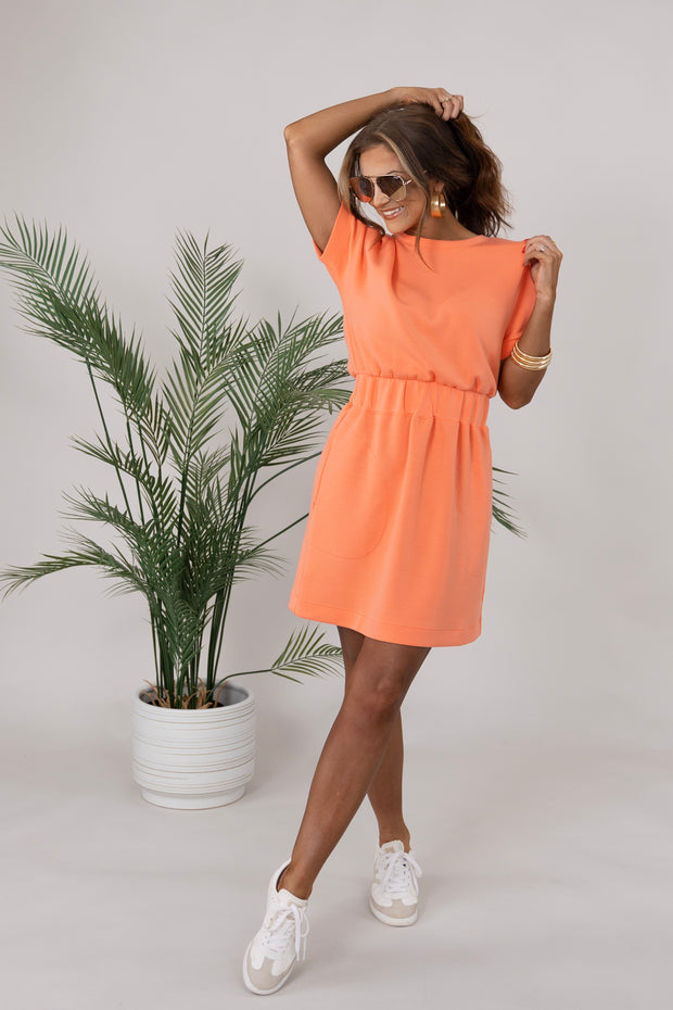 air essentials cinched t shirt dress AirEssentials Cinched T-Shirt Dress - Black