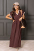 High Standards Short Sleeve Brown Maxi Dress