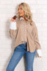 For the Office Mocha Striped Long Sleeve Top