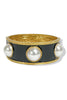Sadie Black and Cream Dome Enamel Stretch Bracelet