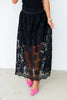 Sunday Black Floral Midi Skirt