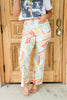 Rylee Sunny Palette Printed Wide Leg Jean
