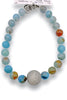 Rockstar In Rome XL Pave Ball Blue Autumn Agate Necklace