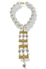 Yochi Skyla Pearl Beaded Brooch Necklace