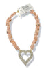 Made In The Deep South 1950s Heart Brooch 1970s Glass Bead Necklace