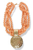Taking It Back Apricot Bead Pendant Necklace