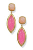 Living Proof Pink Marquise & Square Drop Earrings