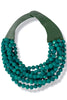 Carla 7 Strand African Turquoise Smooth Bead Statement Necklace