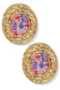 Timeless Statement Gold & Purple Drop Earring