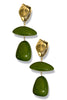 Take Me Back Olive Geometric Drop Earrings