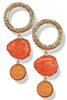 Back In Line Orange Ring and Stone Drop Earrings