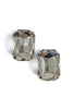 Bold Moments Rhodium Clear Glass Stone Earrings