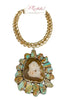 Made In The Deep South 1960s Turquoise Pendant 1970s Chain Necklace