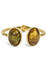 Vienna Brown Cabochon Open Cuff Bracelet