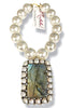 Made in the Deep South 1970s Labradorite & Pearl 1970s New Old Stock Necklace