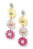Field of Dandelions Yellow & Pearl Dangle Earrings