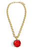 Layla Red Pendant Circle Chain Necklace
