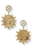 Betty Vintage Gold Pearl Cluster Coin Drop Earrings