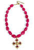 Let It Go Fuchsia Beaded Pendant Necklace