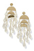 Making A Statement White and Gold Drop Dangle Earrings
