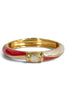 New Information Red Enamel Hinged Bracelet