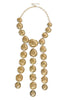 Locked In Gold Round Disc Statement Necklace