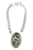 Made In The Deep South 1930s Embroidered Pendant 1940s Quartz Necklace