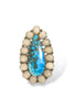 Made in the Deep South 1970s Turquoise & Agate Adjustable Ring