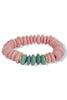 Ellie Ashanti Glass & Pink Wood Bone Stretch Bracelet
