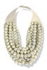 Carla 7 Strand Ivory Smooth Bead Statement Necklace