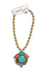 Made in the Deep South 1960s Turquoise & Coral Pendant 1950s Napier Necklace