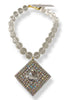 Made in the Deep South 1960s Scarf Clip Clear Quartz Bead Necklace