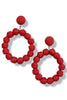 Ready To Roll Red Wrapped Bead Ball Earrings