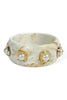 Mark My Word Ivory Pearl Station Wide Bangle Bracelet