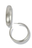 Devan Worn Silver Hoop Earrings