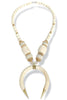 Livia Wood Stripe African Bone Necklace