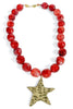 Feeling Noticed Red Beaded Star Necklace