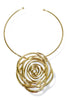 Keep It Coming Gold Swirl Pendant Choker Necklace