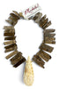 Made in the Deep South 1950s Carved Lion & Elephant Pendant 1960s Quartz Beads Necklace