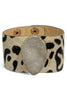 Safari Leopard Ivory & White Druzy Cuff Bracelet