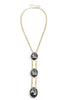 Setting Down Black Diamond Oval Stone Y Necklace