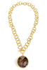 Keep On Going Black Faceted Stone Pendant Necklace