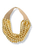 Kira Gold Hammered Bead Statement Necklace