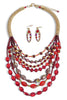 Fearlessly You Red Strand Statement Necklace